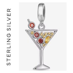 🌟 S925 Sterling Silver Martini Charm